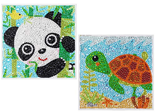 VETPW 5D Panda Diamant Malerei Set, Malen nach Zahlen, Schildkröte DIY Voller Diamond Pasted Painting Strass Stickerei Kreuzstich Kunst Handwerk Diamant für Home Wall Wanddekoration(12x12CM)