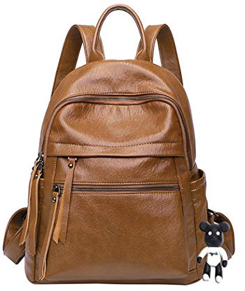 BUKESIYI Damen Tasche Rucksack Handtasche Frauen backpack Klein Anti Diebstahl Schulrucksack Laptop Weekender PU Leder DE78158