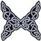 Keltischer Knoten SCHMETTERLING Aufnäher Wikinger Symbol Aufbügler Celtic Butterfly Sticker nordisches Geschenk Wikinger Viking-Fan DIY Applikation für alle Stoffe | 85x85mm