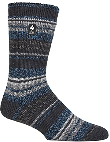 HEAT HOLDERS - Mens Extra Thick Thermal Socks for Winter | Warm Fluffy Fleece Insulated Socks | Gifts for Men (6-11, Charcoal (Bari))