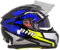 BHR Full Face Motorradhelm mit Doppelvisier 813 RACE | Full Face Motorradhelm ECE homologiert mit Sonnenblende | Mann/Frau | BLAU/GELB | XS