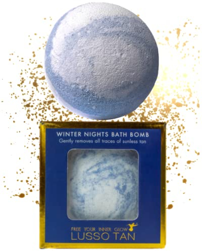 Luxury Tan Remover Bath Bomb – by Lusso Tan. Organic, Vegan and Cruelty-Free Self-Tan Eraser. Natural Essential Oils. Paraben Free. Fast-Action. Remove Fake Tan in 10 Minute Soak Winter Nights Scent