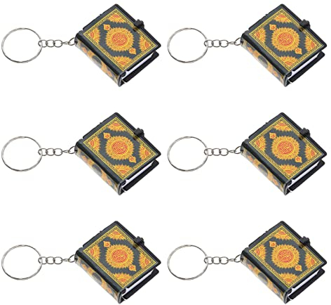 Mini Quran Keychain Islamische Dekoration: 6 Stücke Kleine Quran Buch Koran Anhänger Muslim Schlüsselring Tasche Geldbörse Autoschlüssel Charme Schnalle Weihnachten Urlaub