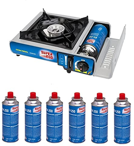 Pack Hornillo + 6 Cartucho de Gas Cocina portátil de gas