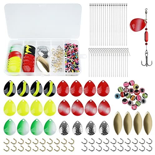Fishing Lure Making Kit Spinner Making Kit 208pcs Fishing Spoons Rigs DIY Accessories Mixed Spinner Sequins Wire Clevises Beads