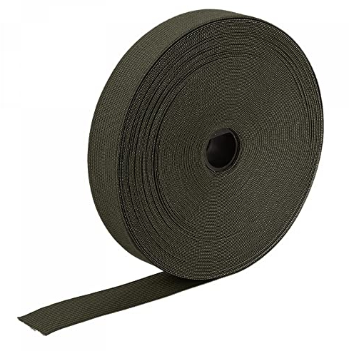 sourcing map 2.5cm Gummiband Breit zum Nähen, 18 Meter Elastic Rubber Band, Breites Gummiband für Hosen, Bund, Stoffe zum Nähen (Olivgrün)