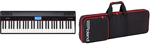 Piano digital Roland Go:Piano Go-61P — Conexión inalámbrica con smartphone, negro & Bolsa de transporte CB-GO61KP para teclados GO de 61 notas: GO:PIANO