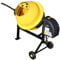 Portable Electric Cement Mixer, 63L, 220~240V 220W Drum Mortar Plaster Machine with Wheels (yellow)
