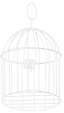 PartyDeco Vogelkäfig Deko Metall rund zum Aufhängen und Hinstellen 16x26,5cm weiß - Deko Käfig Tischdeko für eine Hochzeit oder Taufe klein