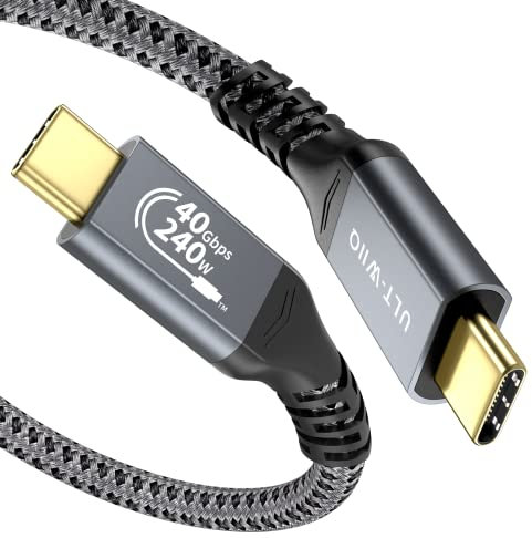 ULT-WIIQ USB4 240W/8K Câble USB C vers USB C Compatible avec Thunderbolt 4/3, Cable USB C vers USB C Charge Rapide & 40Gbps Transmission pour iPhone 15 Pro, Samsung, MacBook Pro, Sony, LG, Hub.(1,2M)