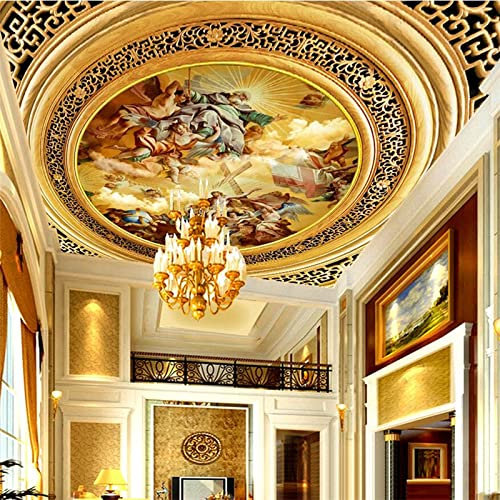 SABORR Fototapete 3d wohnzimmer decke tapete engel figur ölgemälde schlafzimmer dachdekoration aufkleber wandkunst malerei