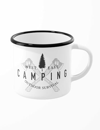Urban Backwoods Camping Outdoor Survival - Leichte Emaille Tasse - Zelten Wild Nature Natur