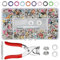 200 Stück Druckknöpfe kit mit Zange, Jersey Druckknöpfe Metall Druckknöpfe Ohne Nähen für DIY Handgefertigte Babykleidung, Haustierkleidung, Kleidersäcke und Leder Kunsthandwerk (9,5 mm, 11 Farben)