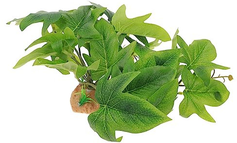 FRCOLOR Décoration de plantes pour reptiles - Plante réaliste - Plante artificielle pour terrarium - Décoration sous-marine - Plante artificielle en résine - Feuille en verre