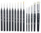 ARTIFY Miniature Drybrush Paint Brush Set: 14-Piece Round Small Detail Model Paintbrushes, Thin Mini Tiny Micro Paint Brushes for Miniature Painting
