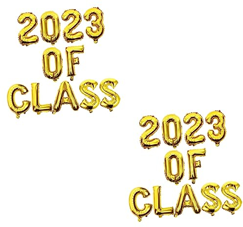 Ciieeo 2 Sätze 2023 Aluminiumfolienballon Zubehör Für Den Abschlussball Ballon Feiern Dekorative Folienballons Anzüge Für Abschlussball Goldene Luftballons Klasse 2022 Anzahl Partybedarf