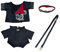 niannyyhouse 20 cm Plüschpuppe Kleidung Mantel Overall Kopfbedeckungen Gürtel antike Uniform Outfit 20 cm Puppen Kleid (schwarz)