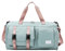 LERONO Sporttasche für Damen, Herren, Sporttasche mit Schuhfach, Reisetasche, Übernachtungstasche für Schwimmen, Basketball, Grün mit Puder
