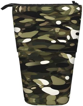 SDEGTHO Abstraktes Camouflage-Federmäppchen, Stehende Stiftebox, Halter, Teleskop-Make-up-Tasche, Pop-Up