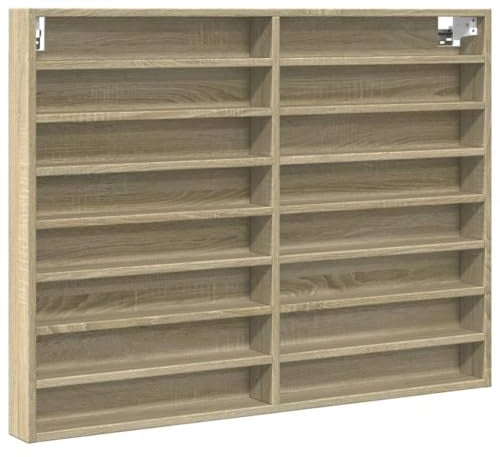 Armoire à vitrine chêne sonoma 100x8,5x75 cm bois d ingénierie