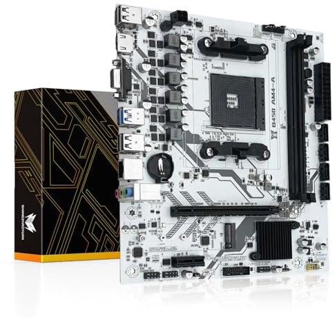 SHANGZHAOYUAN B450 AM4 Gaming Motherboard (DDR4 Max 64GB, NVME/NGFF M.2, SATA 3.0, PCIe 3.0, USB 3.0, Gigabit LAN, VGA&HDMI-Compatible) AMD Motherboard for Ryzen 1-5th gen Processors