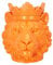 CMP Paris Cache Pot Tête De Lion Couronné en Magnesia - Orange - H 35 X D 30 Cm
