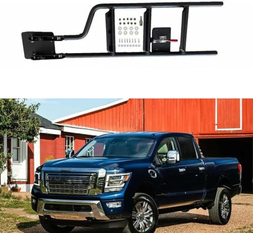 ELODEK Auto Hecktür Leiter Klettern für Nissan Titan H61 2016-2022 2023 2024, Pickup Offroad Alloy Auto-Heckklappenleiter Modifikation Zubehör