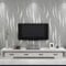 Beswitory Grey Wallpaper Modern Minimalist 3D Silver Glitter Wallpaper for Living Room Bedroom TV Backdrop Kitchen, Feature Short Wave Stripe Geometric Pattern