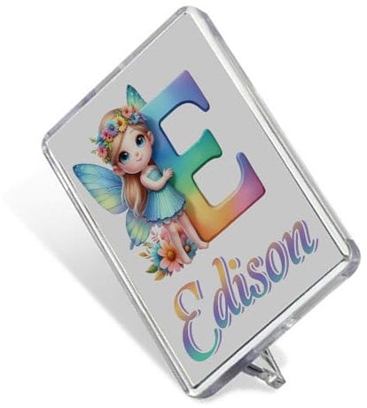Personalised Princess Initial Alphabet Letter With Name, Girls Gift, Fridge Magnet.