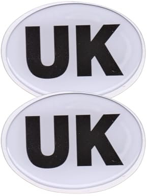 Tek Automotive Twin Pack UK Motorcycle Stickers – 3D Domed UK Motorbike Sticker for Driving Abroad – Oval Resin Badge with Self Adhesive Back – Legal UK Sticker for Europe & France – 7x5cm