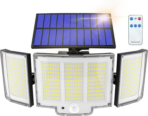Haokiang Lampe Solaire Exterieur 2 Unité 1500lm Ip65 Capteur 270° 3 Modes Luminaire Exterieur Solaire Lampe Solaire Exterieur Puissante Éclairage Extérieur Solaire Puissant Lumière
