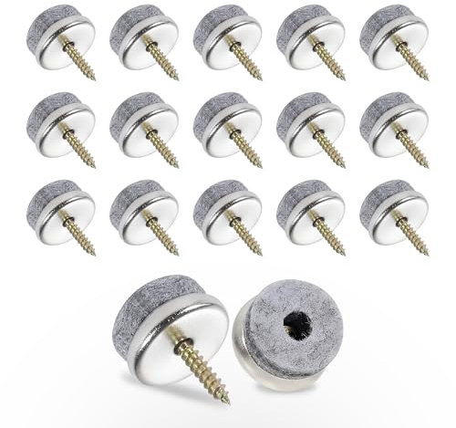 Set di 50 viti in feltro, Ø 22 mm, feltrini per sedie, per piastrelle, mobili, in feltro, rotondi, con 6 mm di spessore, in feltro per sedie (grigio)
