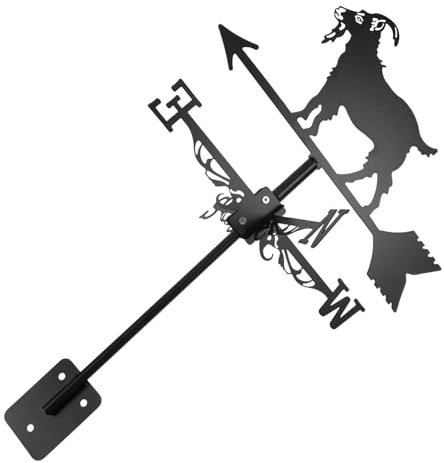 KONTONTY Dach Wetterfahne Ziegenmotiv Garten Terrasse Rasen Windfahne Dekoration Eisenmaterial Wetterfahne Montage Windrichtungswerkzeug