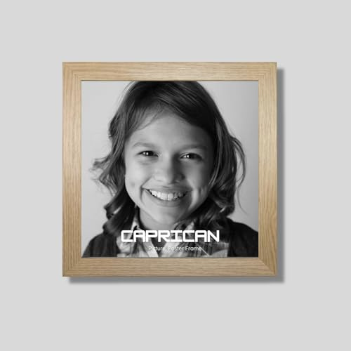 Caprican Oak Photo Frame with Safe Perspex Front - A1 A2 A3 A4 A5 Photo Frames Multiple Pictures Sizes Colors, Portraits & Wall Mounting Orientation (10.2 x 10.2 cm)