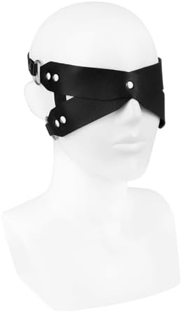 EIS, BDSM, Bondage, Augenmaske im Kreuzriemen-Design, blickdicht, größenverstellbar, Kunstleder