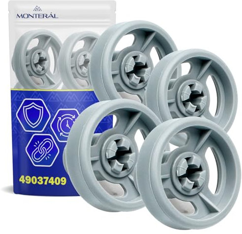 4 Pezzi Ruote Cestello Inferiore Lavastoviglie Ø35 mm con Codice Originale 49037409 49005659 per Candy - Garanzia 10 anni - MONTERAL
