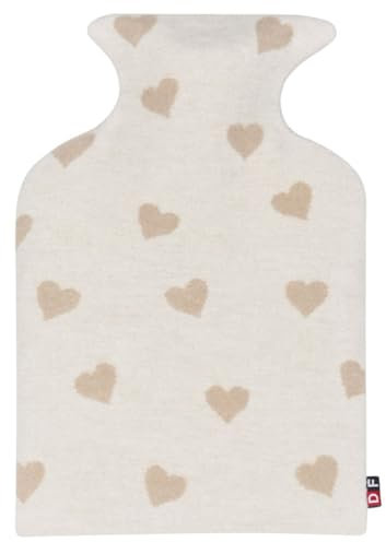 David Fussenegger Wärmflasche Juwel 'Herzen' 0,8 L 18 x 28 cm Rohweiß