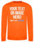 Custom Mens Long Sleeve Polyester T Shirt Personalised Any Text Image Logo Activwear Sports Performance Gym Workwear Long Sleeved Tee, L, Electric Orange