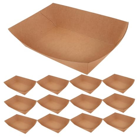 GLEAVI 100stücke Papiertabletts Für Hot Dogs Und Frittierte Snacks Einweg-lebensmittelbehälter Aus Robustem Papier Zum Mitnehmen Für Partys Geeignet Mit Verstärktem Boden Für