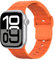 Astorgos Bandeau de Sport Compatible Avec Apple Watch Ultra 2/Ultra 49mm,S10 46mm,9/8/7 45mm,SE/6/5/4 44mm,3/2/1 42mm, Bande de Silicone Ajustable Brevet de Remplacement Respirant, Orange