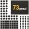 Seaforie Feltrini per Sedie e Mobili 73Pcs, Antiscivolo, Protezione Pavimenti in Legno, 4mm Spessore, Elimina Graffi e Rumore, Feltro Adesivo Forte per Mobili Pesanti，Nero