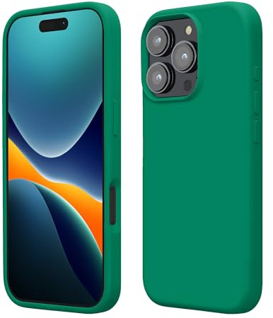 kwmobile Case Compatible with Apple iPhone 16 Pro Case - TPU Silicone Phone Cover with Soft Finish - Emerald Green