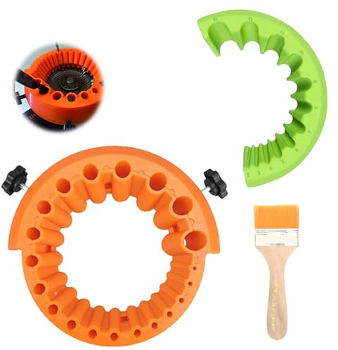 FeiFanChoice 2-Piece Drill Bit Sharpeners Set with Clean Brush, Compatible with 10-125mm Grinder, Power Drill Bit Grinding Attachment for 2-13mm Grinder, Carbide Drill Wist Drill Bits