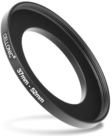 CELLONIC 37mm to 52mm Step Up Ring – Lens Filter & Hood Stepping Up Adapter Ring Mount Adapter Compatible for Canon, Nikon, Sony, Fuji, Olympus Camera Lenses