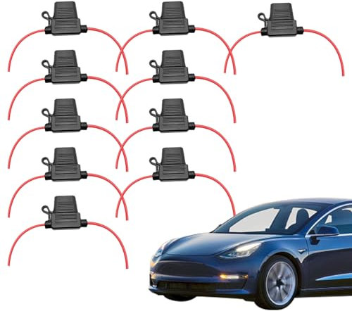 Porte Fusible Automobile Etanche | Lot de 10 Porte-Fusibles Standard 12-48V,Système de Circuit Haute Résistance Stable pour Équipements Électriques Automobiles