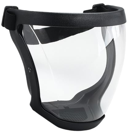 Genérico Máscara De Cara Completa - Máscara Facial Transparente Reutilizable, Con Banda Ajustable, Escudo Facials De Seguridad, Antivaho Y Antiestático, Equipo De Protección Para El Trabajo