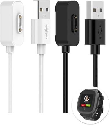 Paicreate 2 Stück Magnetisches Ladekabel Kompatibel mit Xplora X5/X4 X5 Play Kids Uhr Ladegerät Magnetisches USB Ladestation Kabel für für X5 Play /4 Kinder Smartwatch Schwarz & Weiß