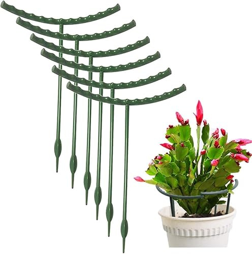 PPGGOPP Pflanzenstütze, 6pcs Pflanzenhalter, Kunststoff Stützring, Halbrunde Pflanzen Stütze, Rankhilfe Zimmerpflanzen, Pflanzenstütze für den Garten, Blumenstütze, für Topfpflanzen, Blumen, Gemüse
