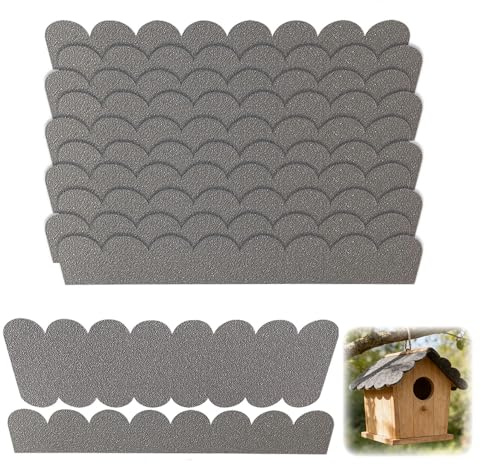 53stk Dachpappe Selbstklebend für Vogelhaus, Mini Dachschindeln für Gartenhaus, Dachpappe Schindeln für Gartenhaus Bitumenschindeln für Nistkastendach Nistkasten