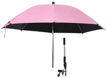 DGLDCSHUAI Parasol universel à clipser pour poussette de bébé avec pince réglable à 360 degrés pour poussettes tricycles, rose, Décontracté